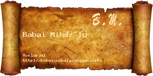 Babai Mihály névjegykártya