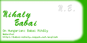 mihaly babai business card