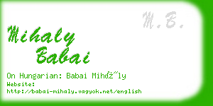 mihaly babai business card